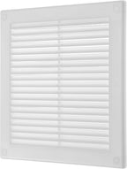 Repa Market 10 x 10 Inch (Outer) White Square Air Vent Cover - Plastic Fresh Air Intake Vent - AC Cover with Nylon Mesh Screen, Wall, Ceiling HVAC Return Air Register, Modern Soffit Vents