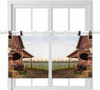 Farm Cows Kitchen Curtains 36 Inch Length, Small Window Curtains Tab Top, Farmhouse Barn Funny Animals Butterfly Light Filtering Short Window Treatments Tier Drapes 27.5"x36" 2 Panel