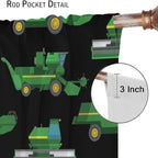 Kids Agriculture Machine Window Curtains, Farm Equipment Tractors Transport Combines Rod Pocket Decorative Windows Curtain for Boys Children Teens Room Decor 42x63in (30% Blackout)