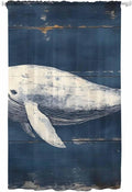 Sheer Curtains 84 Inches Long, Ocean Vintage Whale Semi Sheer Curtains Light Filtering Window Treatment, Summer Retro Wood Grain Privacy Voile Drapes for Living Room Bedroom 52x84 Inch