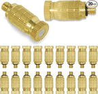 Joywayus 10/24 UNC Thread Brass Misting Nozzles Atomizing High Pressure Misting Sprayer Water Hose Nozzle for Greenhouse, Landscaping, Outdoor Cooling Mister System (Pack of 20)