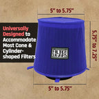 FILTERWEARS F154L Universal Water Repellent Cold Air Intake Pre-Filter - Large