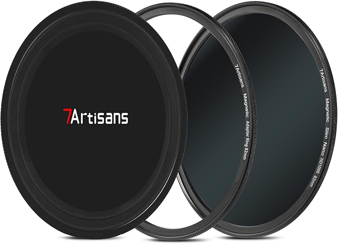 7artisans Nano Magnetic Filter UV Filter ND Light Reduction Filter/CPL Polarization Filter/GND Gradient Filter/Black Mist 1/4 Portrait Photography Filter Suitable for Lens(77mm ND1000)