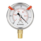 -30 inHg to 0 Vacuum Pressure Gauge, Glycerin Liquid Filled, 2.5 inch Dial, 1/4" NPT Lower Mount, Stainless Steel Case, for Air Conditioning Line, Tank, Air Pump, HVAC, Pipe, Pressure Test
