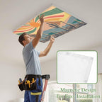 Fluorescent Light Covers for Ceiling Lights Cactus Desert Magnetic Light Filters 4 Pack 4x2 ft Boho Abstract Sun Mountain Rainbow Ceiling Lights Cover for Classroom Office School Home Drop Lamp Decor