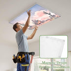 Fluorescent Light Covers for Drop Ceiling Watercolor Running Horse Cactus Magnetic Light Filters, Desert Hill Ombre Sky Ceiling Shade Filters for Home Classroom Office,2x4 ft,4Packs