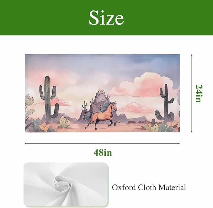 Fluorescent Light Covers for Drop Ceiling Watercolor Running Horse Cactus Magnetic Light Filters, Desert Hill Ombre Sky Ceiling Shade Filters for Home Classroom Office,2x4 ft,4Packs