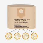 POWERTEC Shop Vacuum Bags 3PK for Fein 913048K01, 69908195016 Vacuum Bag, Replacement Filter Bags for Fein Turbo III 9-77-25, 9-88-35 Wet/Dry Vac Dust Collection Bags, Shop Vacuum Accessories for Fein