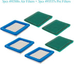 HOODELL 3 Pack 491588S Air Filter with Pre Filter, Compatible with 491588 493537 493537S Toro 20332 Craftsman 33644, Push Lawn Mower Air Cleaner