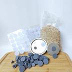 100PCS Self Healing Injection Ports and 120PCS Synthetic Filter Stickers Mushroom Growing Supplies（13.2mm for Ports &20mm for Stickers ）