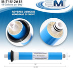 APPLIED MEMBRANES INC. 18 GPD Reverse Osmosis Membrane | RO Membrane Water Filter Replacement for Reverse Osmosis Water Filtration System | 1.5” x 12” Universal Compatibility | Made in USA