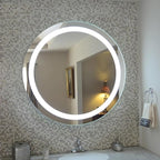 LTSRLL Frameless Illuminated LED Bathroom Wall Mirror with Touch, Demister Pad and Dimmable Lights & 3 Colors for Makeup Shaving and Bath Vanity IP44(Translucent,60cm/23.6in)