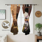 Farm Panda Bedroom Curtains 72 Inch Length, Window Curtains Tab Top, Farmhouse Barn Funny Animals Butterfly Light Filtering Window Treatments Drapes 52"x72" 2 Panel