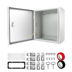 Outdoor Electrical Box, Steel Junction Box 24X16X10'', NEMA 4X Electrical Enclosure Box IP66 Waterproof & Dustproof, Universal Electrical Project Box with Lock & Mounting Plate