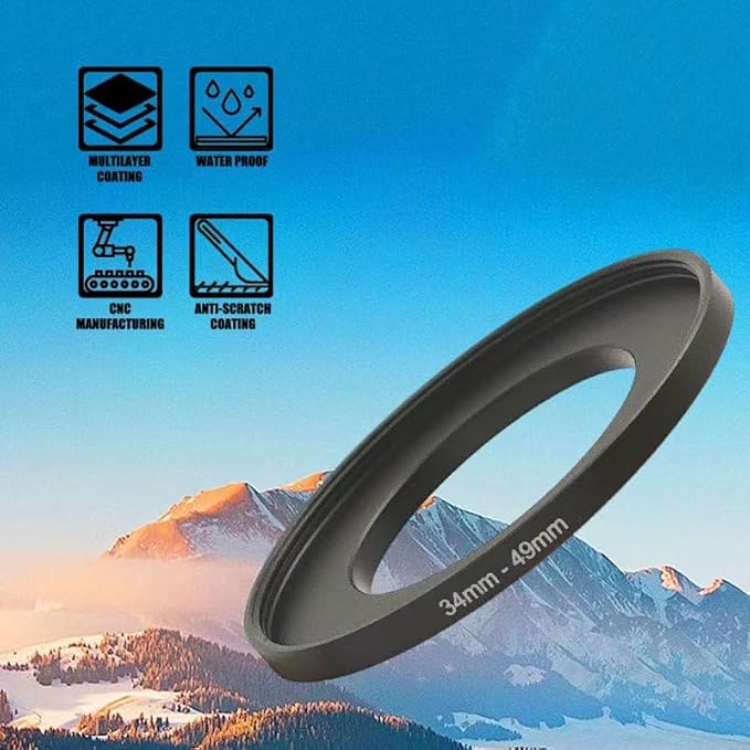 YAMAFOO 58mm to 52mm Step-up Ring/Step Down Rings Filter Adapter for All Brands UV ND CPL Metal Ring Step-Up Rings Adapter Filter,Black (58-52)