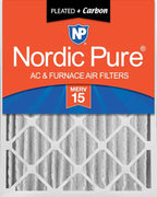 Nordic Pure 20x25x4 (Actual Size: 19 1/2 x 24 1/2 x 3 5/8) Pleated Air Filters MERV 15 Plus Carbon 1 Pack