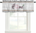 Spring Flowers Curtain Valances for Windows, Kitchen Valance Window Treatment, Farmhouse Watercolor Black Plaid Wood Grain Light Filtering Block Curtains for Bathroom/Bedroom/Living Room 54'' x 18''