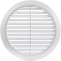 White 6" Inch Round Ventilation Grille with Insect mesh. (Duct 6Ø / Grille 7Ø) Ventilation Applications. Indoor and Outdoor Vent Cover. Available 3 Sizes / 4 Colors.
