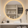 LTSRLL Frameless Illuminated LED Bathroom Wall Mirror with Touch, Demister Pad and Dimmable Lights & 3 Colors for Makeup Shaving and Bath Vanity IP44(Backlight,80cm/31.5in)