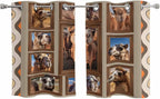 2 Panel Kitchen Cafe Curtains, Desert Camels Sunlight Filtering Nature Air Through, Home Decor Window Covering Tier Curtains for Living Room 55W x 39L inch Western Wildlife Brown Animals Country