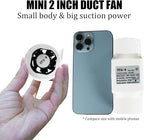 2” 18W Duct Ventilation Fan 50mm with 32mm PVC Pipe Interface 32 CFM Inline Exhaust Booster 12V Air Circulation Vent Blower for Greenhouse