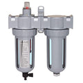 Rockwood 3/8 in. Npt 2 Stage Air Drying System Particulate Air Filter Coalescing Filter Air Pressure Regulator Combo - Metal Bowl Auto Drain Bracket Gauge