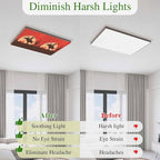 Fluorescent Light Covers for Drop Ceiling Western Cowboys Horse Riding on Red Magnetic Light Filters, Abstract Cactus Desert Ceiling Shade Filters for Home Classroom Office,2x4 ft,1Pack