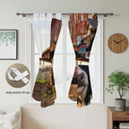 Farm Cows Bathroom Curtains 63 Inch Length, Window Curtains Tab Top, Farmhouse Barn Funny Animals Butterfly Light Filtering Window Treatments Drapes 52"x63" 2 Panel