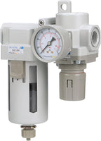 PneumaticPlus SAU420-N06G Compressed Air Filter Regulator Combo 3/4" NPT - Poly Bowl, Manual Drain, Bracket, Gauge