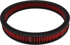 A-Team Performance High Flow Washable & Reusable Round Cotton Air Filter Element - 14x2 Inch Red - Engine Air Filter Compatible w/Buick/Chevrolet/GMC/Ford/Oldsmobile & Pontiac