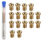 16Pcs V6 Nozzles kit Compatible for E3D V5 V6 Hotend, V6 Nozzle 0.2/0.3/0.4/0.6mm Compatible with ANYCUBIC I3 Mega A8 Prusa I3 MK3/MK3S 3D Printer, and 10Pcs 3D Printer Nozzles Cleaning Needles,