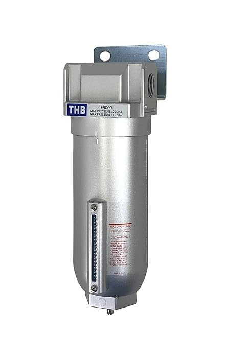 3/4" NPT Industrial Particulate Filter, Removes Water, Moisture, Debris from Compressed Air Lines, 11oz Bowl (225 PSI Max)