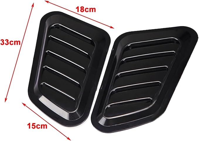 2Pcs ABS Car Air Flow Intake Hood Scoop Vent Bonnet Cover Universal DIY Decorate Car Accessories Compatible With BMW(Black)