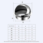 304 Stainless Steel Range Hood Exhaust Pipe, Weatherproof Cap, Exterior Wall air Outlet, Thickened Vent (Size : 200mm/7.87in)