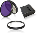 Universal 49mm Multi-Coated Lens Filter Kit, 3 Piece UV-CPL-FLD Camera Filters Set with Aluminum Frame UV Protection + Circular Polarizing + Fluorescent Filter with Travel Storage Case