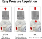 YSIL 3/8" NPT Air Filter Dryer Double Air Filters Compressor Water Separator Pressure Regulator Combo 5 Micron Brass Element(Semi-Auto Drain)