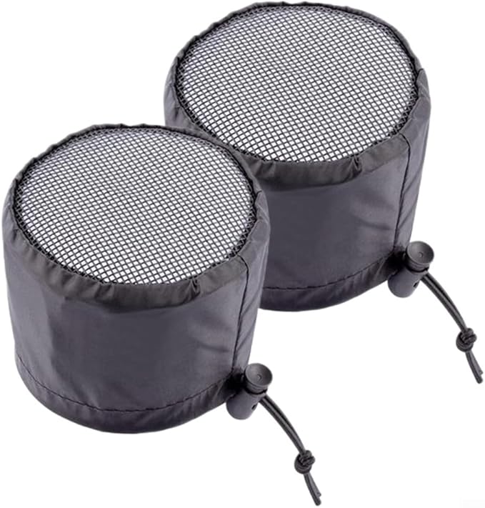 FABULETTA 2Pcs Grow Tent Vent Cover Set 4in 6in 8in Waterproof Oxford Cloth Mesh Duct Filter with Elastic Band and Fixed Buckle for Plant Greenhouse Airflow Dust and Pest Control(4in)