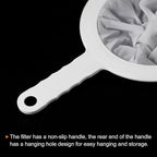PATIKIL 9"x6" Food Filter Strainer, 350 Mesh, White, Polypropylene, Nylon