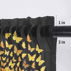 YOU ARE MY SUNSHINE Sheer Valance Curtains, Summer Sunflowers Golden Gradient Butterflies Light Filtering Kitchen Valances Rod Pocket Voile Curtain Treatment for Bedroom/Living Room/Basement 42Wx18L