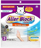 Aller Block Room Vent Filters – Anti-Allergenic, Captures Dust & Pollen, Peel & Stick, Easy Apply, FILTAN, Made in Japan, 3 Sheets