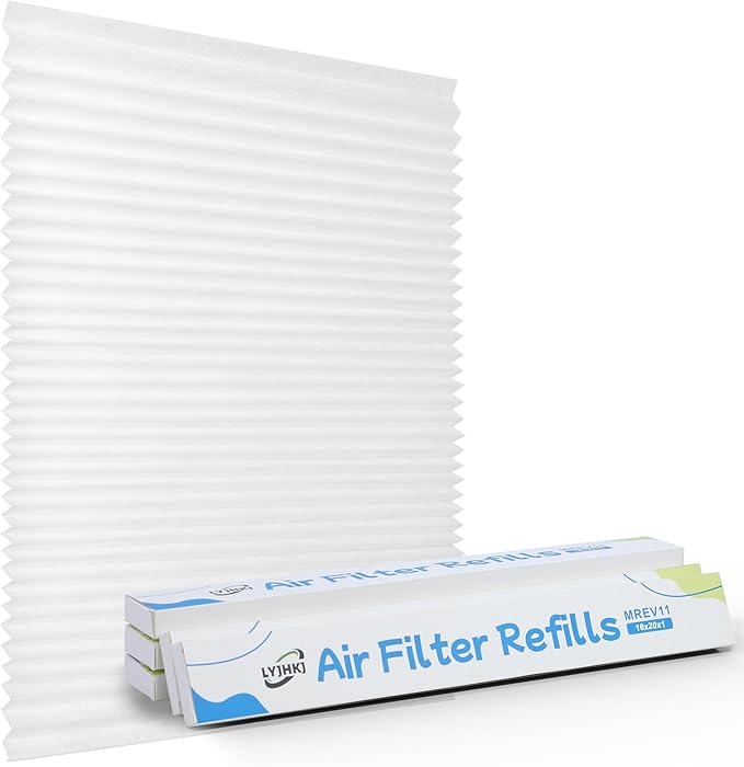 5 Pack 16x20x1 MERV 11 Air Filter Refills, Replaceable Filter Media only for 16x20x1 Reusable Frame (Frame Not Included)