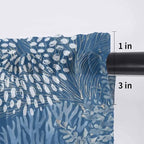Ocean Corals Sheer Valance Curtains, Summer Beach Coral Sea Stars Dark Blue Light Filtering Kitchen Valances Rod Pocket Voile Curtain Window Treatment for Bedroom/Living Room/Basement 42Wx12L
