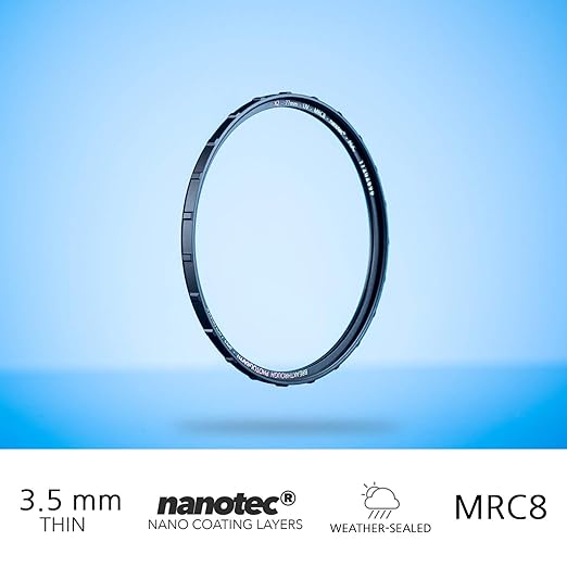 58mm X2 UV Filter for Camera Lenses - UV Protection Photography Filter with Lens Cloth - MRC8, Nanotec Coatings, Ultra-Slim, Traction Frame, Weather-Sealed by Breakthrough Photography