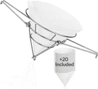 Cleaner Syrup, Better Filtration – Stainless Steel Cone Filter Holder with 20 Paper Filters | 10-Inch Cone Filters for Longer-Lasting Maple Syrup & Frying Oil