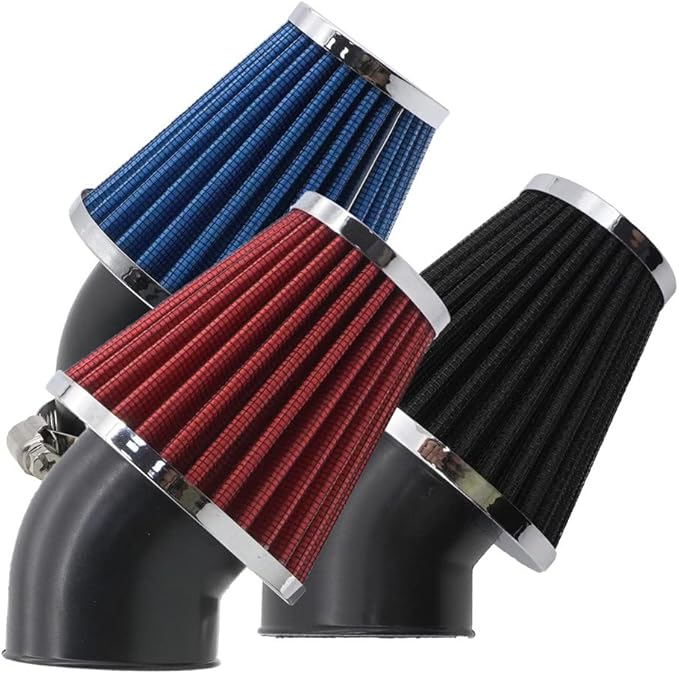 High Performance 48mm Motorcycle Air Filter, Dirt Bike Air Filter Compatible with HONDA YAMAHA SUZUKI ATV SSR TTR Dirt Bike, Inlet ID 48mm-Blue