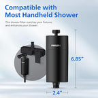 PHILIPS Shower Filter AWP1775BK/37, Water Softener for Hard Water, Shower Filtration with Double Mesh, Reducing Chlorine/Impurities/Rust Sediments for Handheld Showerhead, NSF Certified, Black