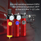 NANPU Z Series 3-Stage Air Filtration System - Sintered, Fine, & Charcoal Filters, 1/2" NPT Inlet, 1/4" NPT Outlet Module, 0-230 psi Gauge, 127 CFM @ 6 bar, Metal Housing, Auto Drain