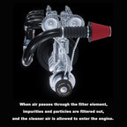 RYANSTAR RACING 63mm 2.5" High Flow Round Tapered Cone Cool Air Filter Cleaner with Top Filter Design Short 153mm tall