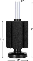 AQUANEAT Aquarium Air Powered Sponge Filter, Fish Tank Bio Bubble Filter with Airline Tubing, Valves, Suction Cup(Up to 50Gal)