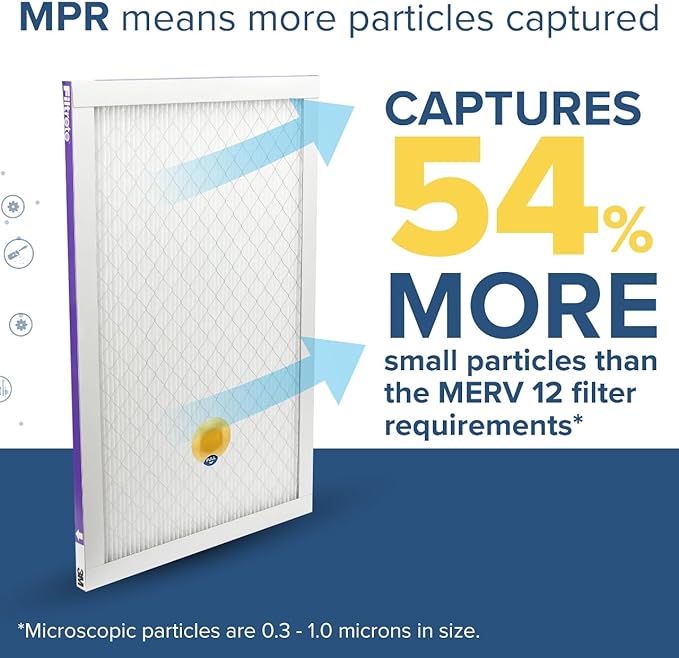 Filtrete 20x25x1 AC Furnace SMART Air Filter, MERV 12, MPR 1500, Track Filter Life With Bluetooth Enabled Sensor, CERTIFIED asthma & allergy friendly, 2-Pack (Actual Size 19.719x24.688x0.78 in)